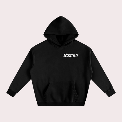 Unisex Oversized Fleeced Hoodie White Logo