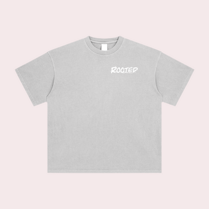 Unisex Enzyme Washed T-Shirt White Logo